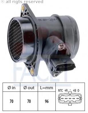 101283 Facet sensor de fluxo (consumo de ar, medidor de consumo M.A.F. - (Mass Airflow))