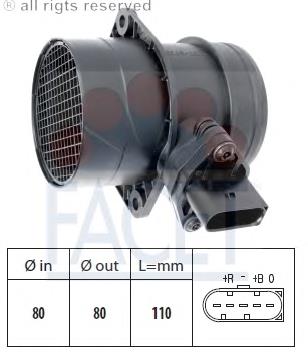 101222 Facet sensor de fluxo (consumo de ar, medidor de consumo M.A.F. - (Mass Airflow))