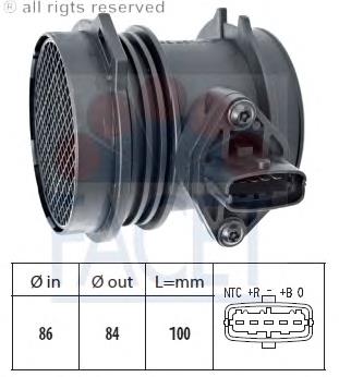 101256 Facet sensor de fluxo (consumo de ar, medidor de consumo M.A.F. - (Mass Airflow))