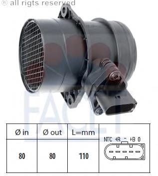 101223 Facet sensor de fluxo (consumo de ar, medidor de consumo M.A.F. - (Mass Airflow))