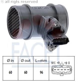 836584 General Motors sensor de fluxo (consumo de ar, medidor de consumo M.A.F. - (Mass Airflow))
