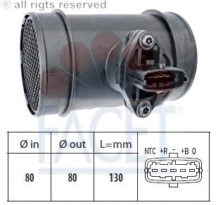 10.1034 Facet sensor de fluxo (consumo de ar, medidor de consumo M.A.F. - (Mass Airflow))
