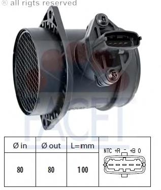 10.1088 Facet sensor de fluxo (consumo de ar, medidor de consumo M.A.F. - (Mass Airflow))