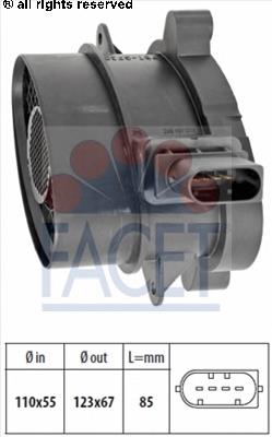 70640114 Jakoparts sensor de fluxo (consumo de ar, medidor de consumo M.A.F. - (Mass Airflow))