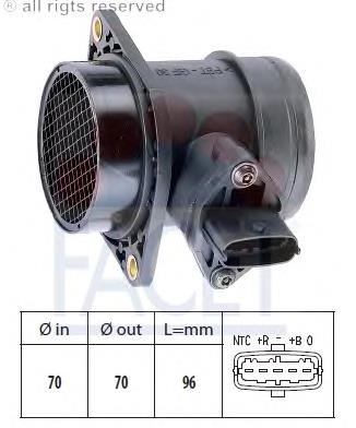 21083113001020 Zommer sensor de fluxo (consumo de ar, medidor de consumo M.A.F. - (Mass Airflow))