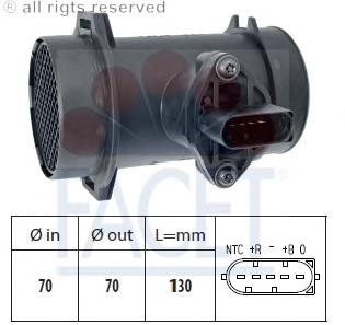 10.1442 Facet sensor de fluxo (consumo de ar, medidor de consumo M.A.F. - (Mass Airflow))