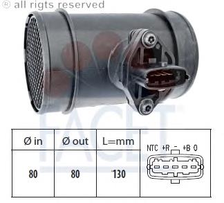 8972534560 Isuzu sensor de fluxo (consumo de ar, medidor de consumo M.A.F. - (Mass Airflow))