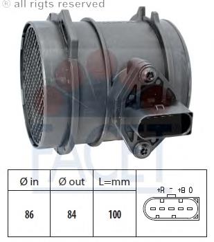 101444 Facet sensor de fluxo (consumo de ar, medidor de consumo M.A.F. - (Mass Airflow))