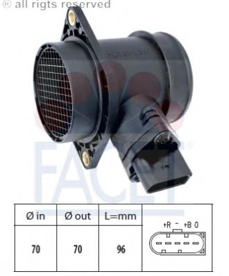 10.1439 Facet sensor de fluxo (consumo de ar, medidor de consumo M.A.F. - (Mass Airflow))