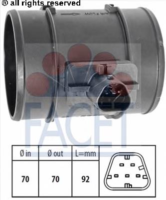 836456 Opel sensor de fluxo (consumo de ar, medidor de consumo M.A.F. - (Mass Airflow))