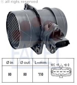 281002501 Bosch sensor de fluxo (consumo de ar, medidor de consumo M.A.F. - (Mass Airflow))