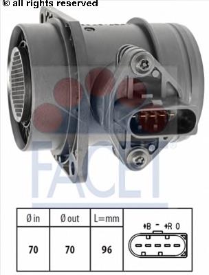 101325 Facet sensor de fluxo (consumo de ar, medidor de consumo M.A.F. - (Mass Airflow))