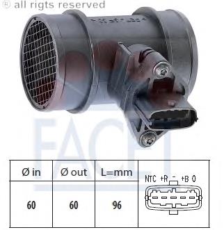 836644 Opel sensor de fluxo (consumo de ar, medidor de consumo M.A.F. - (Mass Airflow))