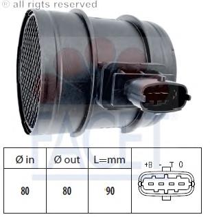 Sensor de fluxo (consumo) de ar, medidor de consumo M.A.F. - (Mass Airflow) para Iveco Daily 