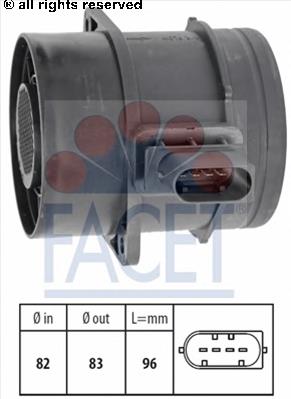 BS0281002896 Polcar sensor de fluxo (consumo de ar, medidor de consumo M.A.F. - (Mass Airflow))