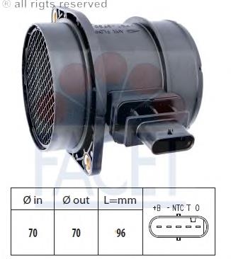 8ET 009 149-191 HELLA sensor de fluxo (consumo de ar, medidor de consumo M.A.F. - (Mass Airflow))