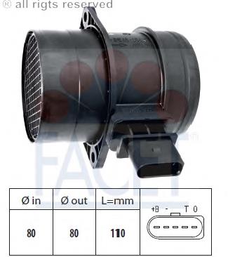 EPP-AU-024 NTY sensor de fluxo (consumo de ar, medidor de consumo M.A.F. - (Mass Airflow))