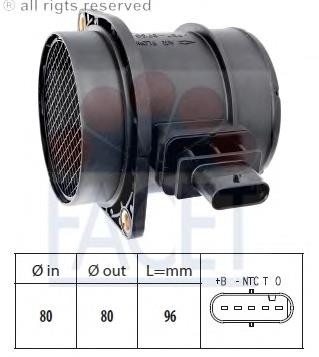 N5400304 Nipparts sensor de fluxo (consumo de ar, medidor de consumo M.A.F. - (Mass Airflow))