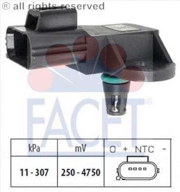 00001920LA Peugeot/Citroen sensor de pressão no coletor de admissão, map