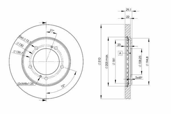 Disco do freio dianteiro Suzuki Grand Vitara FT, HT