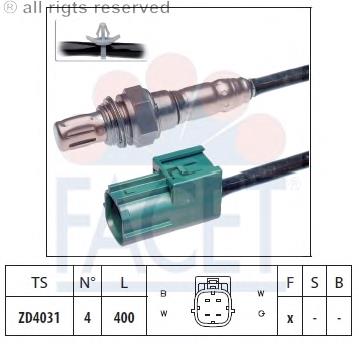 Sonda lambda, sensor direito de oxigênio até o catalisador 107759 Facet