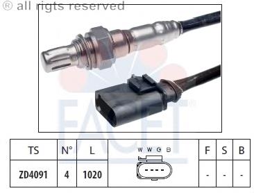 Sonda lambda, sensor direito de oxigênio depois de catalisador 108041 Facet