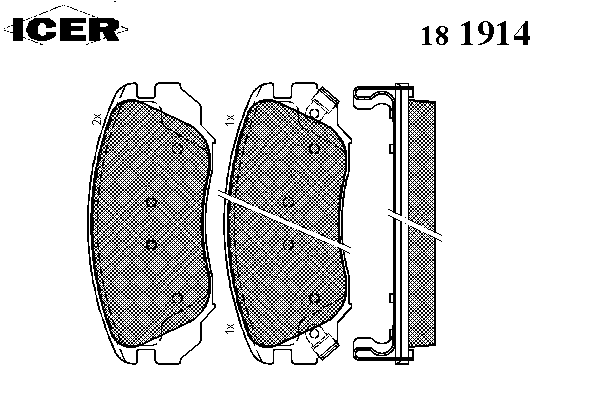 181914 Icer sapatas do freio dianteiras de disco