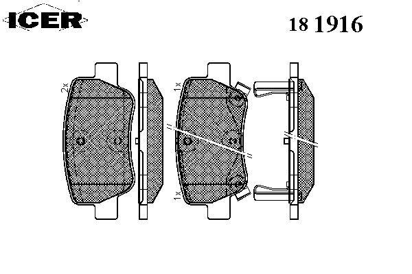 181916 Icer sapatas do freio traseiras de disco