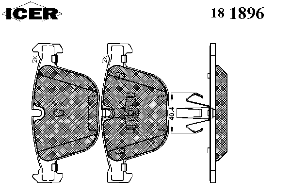 181896 Icer sapatas do freio traseiras de disco