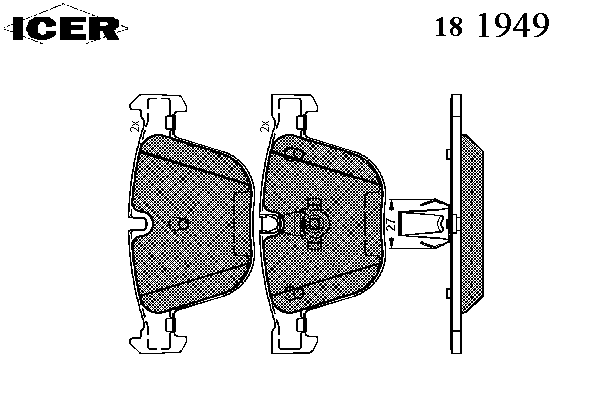 181949 Icer sapatas do freio traseiras de disco