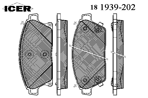 181939-202 Icer sapatas do freio dianteiras de disco