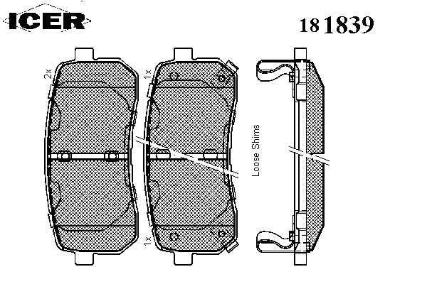 181839 Icer sapatas do freio traseiras de disco