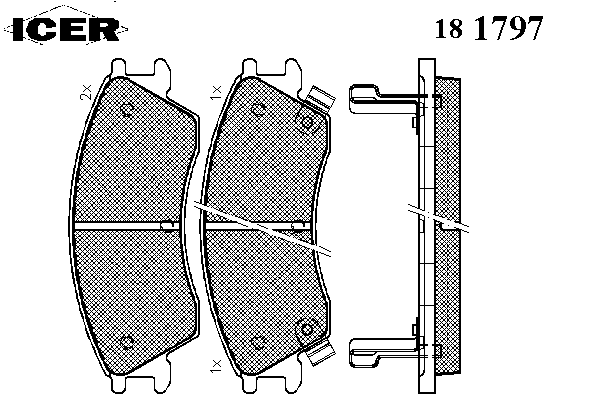 181797 Icer sapatas do freio dianteiras de disco