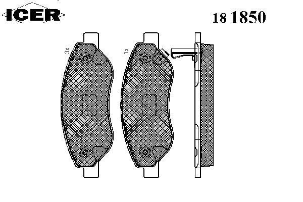 181850 Icer sapatas do freio dianteiras de disco