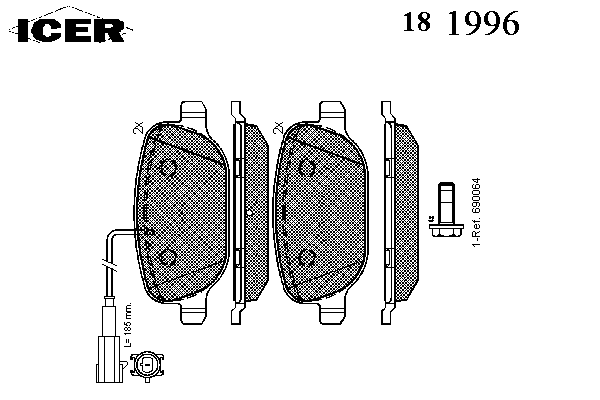 181996 Icer sapatas do freio traseiras de disco