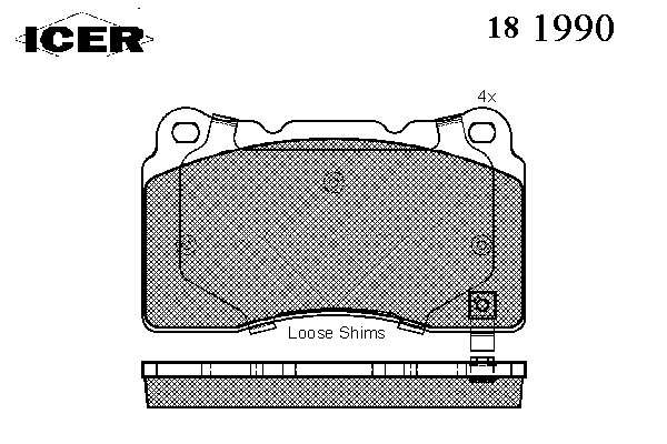 181990 Icer sapatas do freio dianteiras de disco