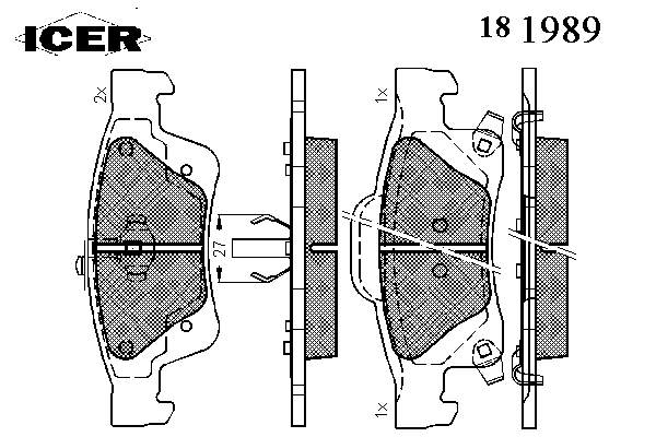 181989 Icer sapatas do freio traseiras de disco