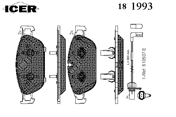 181993 Icer sapatas do freio dianteiras de disco