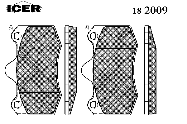 182009 Icer sapatas do freio dianteiras de disco