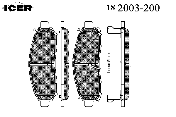 182003-200 Icer sapatas do freio dianteiras de disco