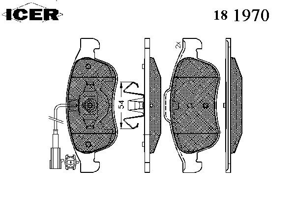 181970 Icer sapatas do freio dianteiras de disco