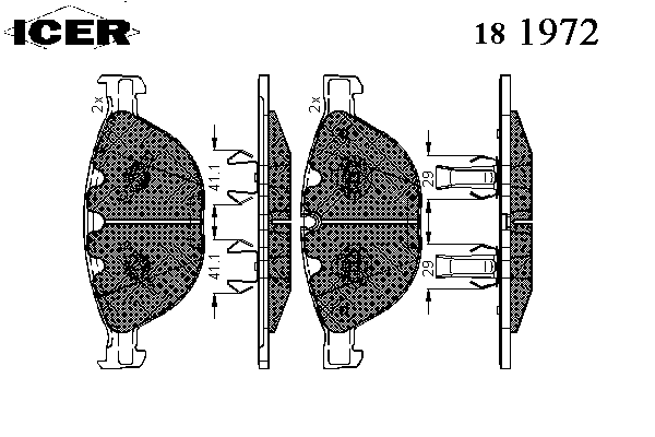 181972 Icer sapatas do freio dianteiras de disco