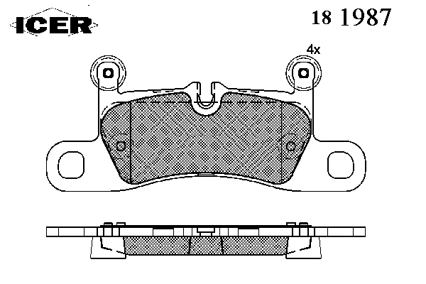 181987 Icer sapatas do freio traseiras de disco