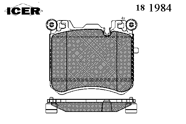 181984 Icer sapatas do freio dianteiras de disco