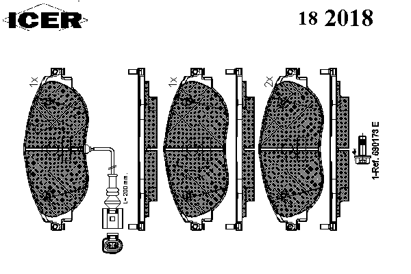 182018 Icer sapatas do freio dianteiras de disco