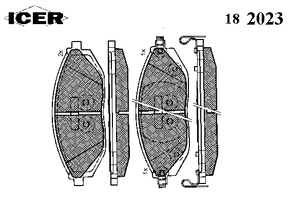 182023 Icer sapatas do freio dianteiras de disco