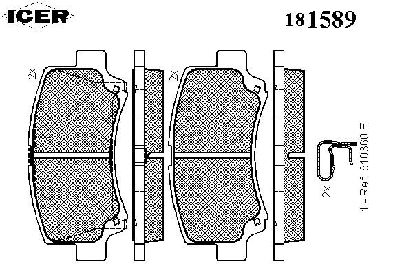 181589 Icer sapatas do freio dianteiras de disco