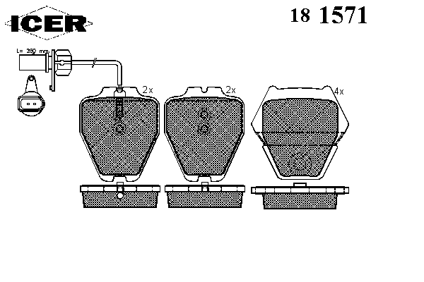 181571 Icer sapatas do freio dianteiras de disco