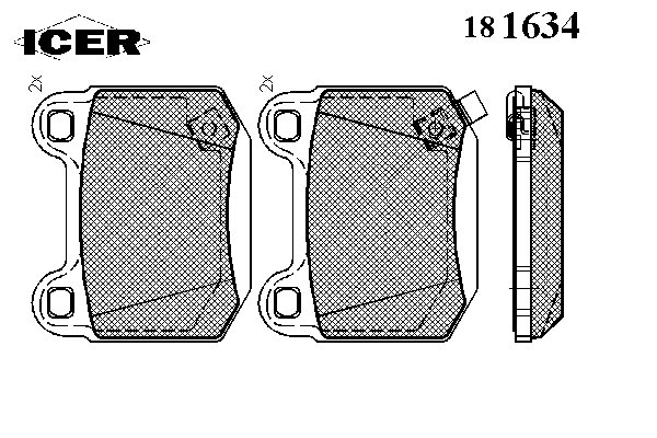 181634 Icer sapatas do freio traseiras de disco