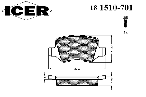 181510-701 Icer sapatas do freio traseiras de disco